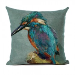 Lovely Bird Cushion Cover Flower Pattern Pillow Covers Decorative for Sofa Bed Living Room Decor Polyester Fauxlinen Accessories